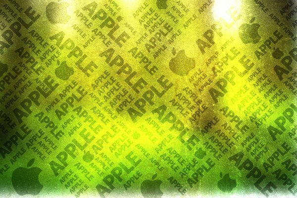 Комп ютерне виконання логотипу Apple на зеленому тлі