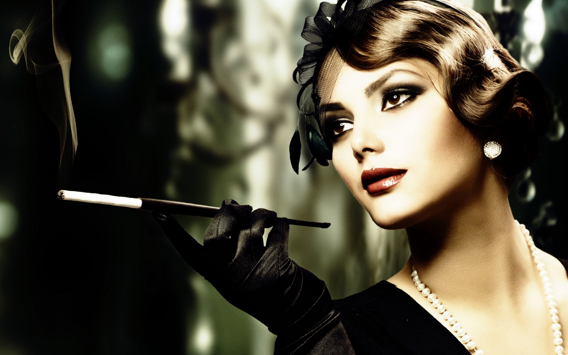 жінка портрет мода дівчина модель один дорослий гламур вінтаж дим фото ретро шпалери