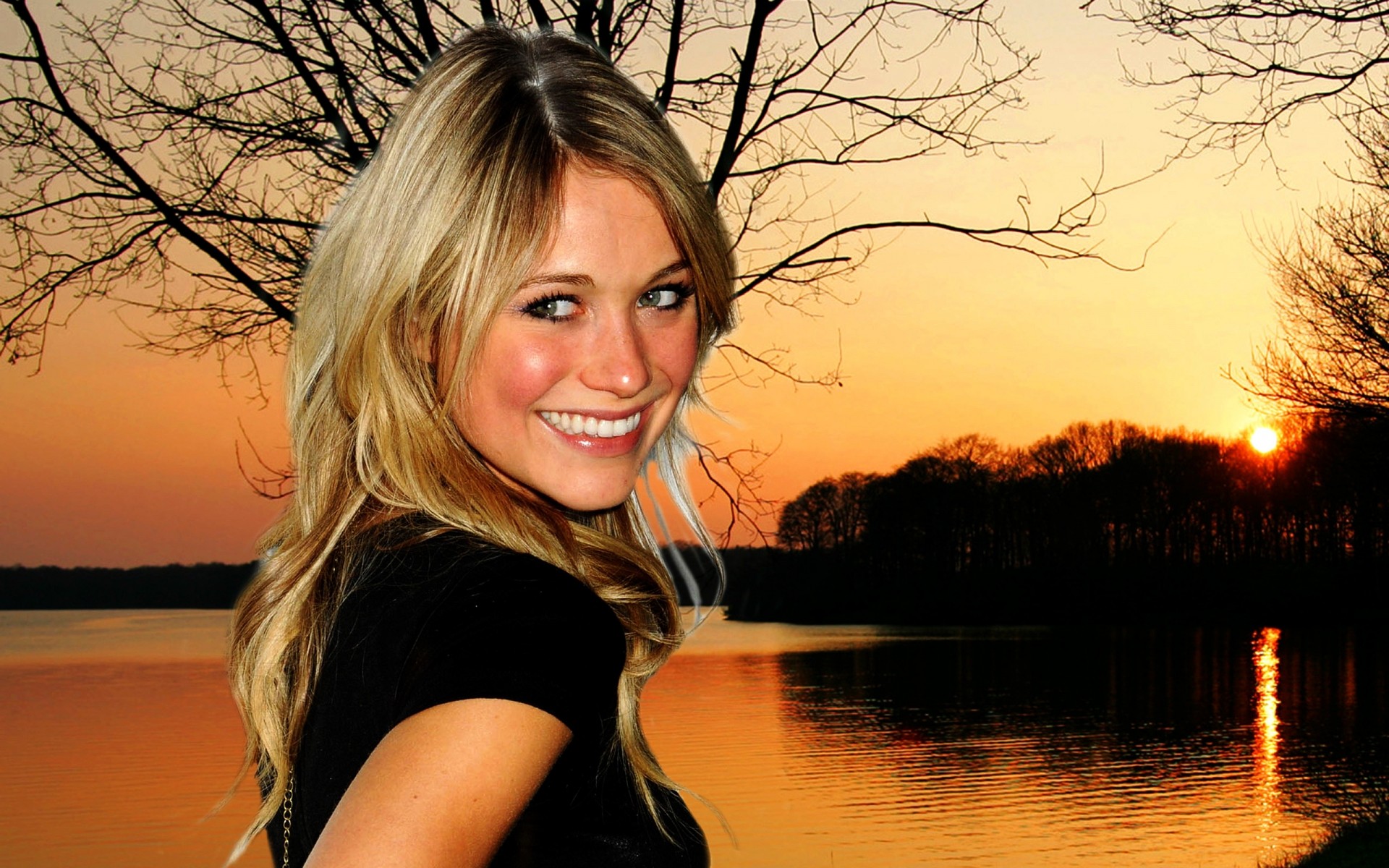 захід природа води жінка осінь озеро красиві ввечері дівчина світанок на відкритому повітрі сонце блондинка дитинко