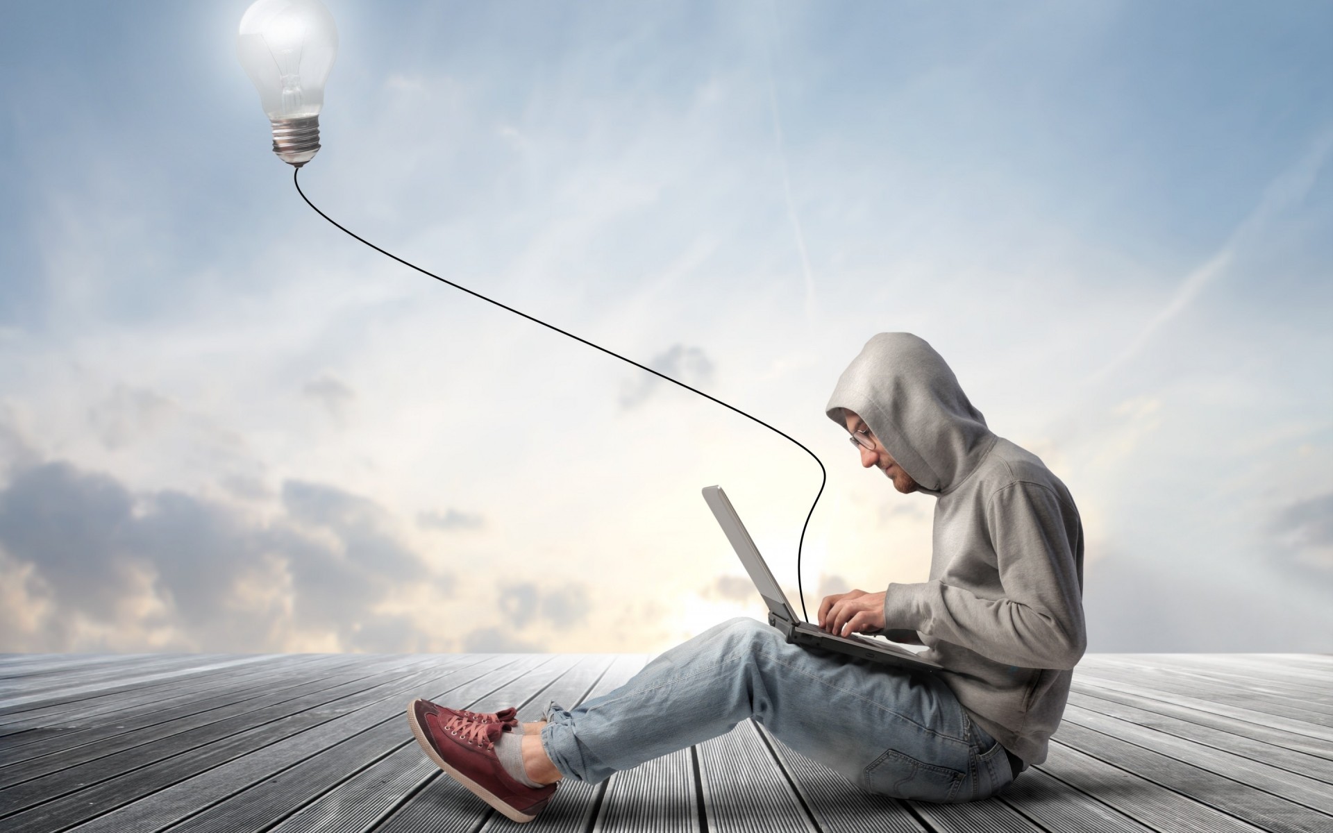 один небо людина на відкритому повітрі бізнес дорослий енергії природа технологія ноутбук фантазія виродок