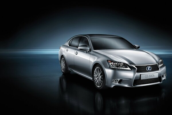 Автомобіль lexus на синьому тлі