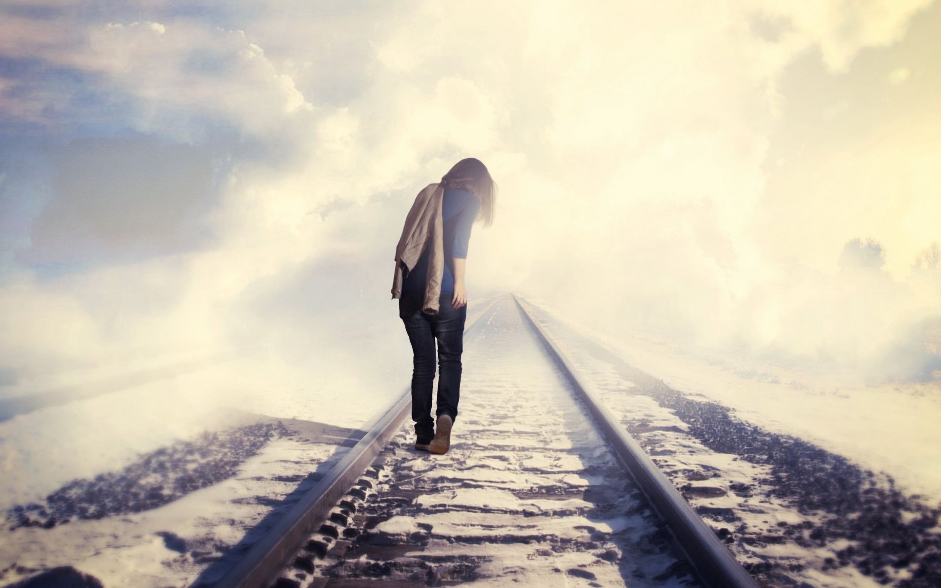 подорожі пейзаж дорога сніг небо один зима трек транспортна система керівництво поїзд гори залізничний людина дорослий денне світло на відкритому повітрі