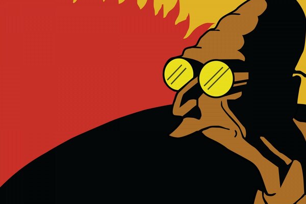 Futurama силует професора на червоному тлі