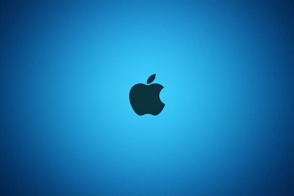Емблема apple на синьому тлі