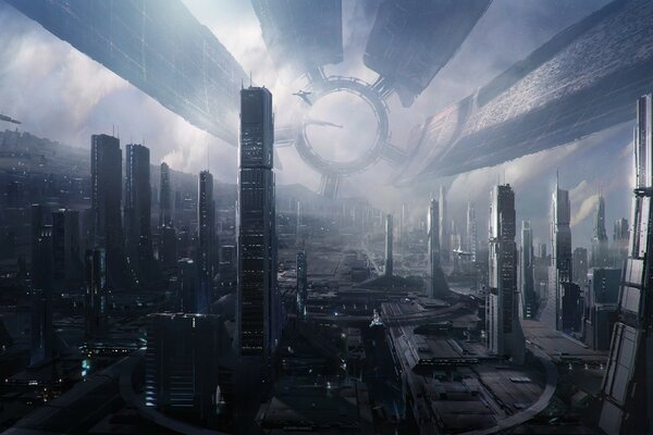 Похмуре місто з гри mass effect