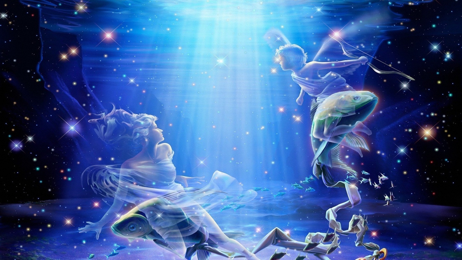 ілюстрація наука акваріум анотація графік плавання підводний робочого столу руху мистецтво води фантазія дизайн фантастика місяць світло магія футуристичний глибокий