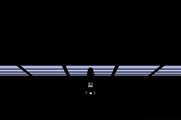 Фрагмент з star wars в темне приміщення