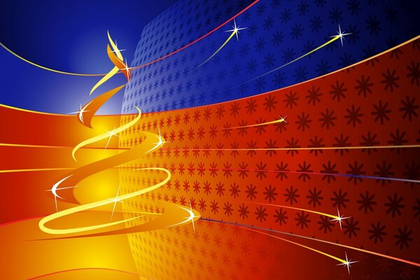 Золоті снопи іскор розлітається від ікряться ялинки