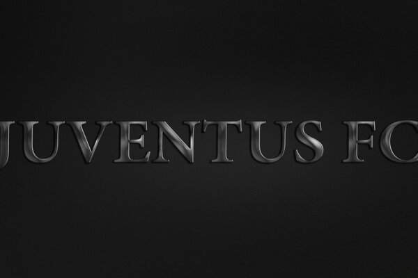 Juventus FC напис на чорному тлі